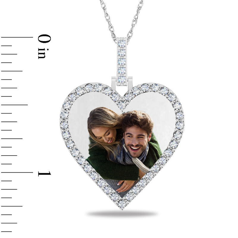 Lab Grown Diamond Bar 1 1/4ctw Round Pendant in 10K White Gold image number null